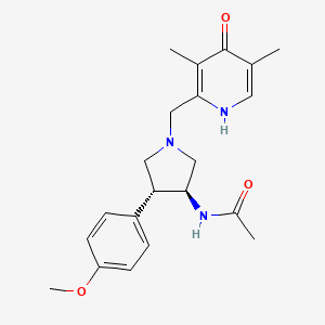 molecular formula C21H27N3O3 B5565533 N-[(3S*,4R*)-1-[(3,5-二甲基-4-氧代-1,4-二氢-2-吡啶基)甲基]-4-(4-甲氧基苯基)-3-吡咯烷基]乙酰胺 