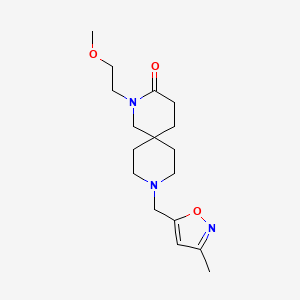 molecular formula C17H27N3O3 B5565545 2-(2-甲氧基乙基)-9-[(3-甲基异恶唑-5-基)甲基]-2,9-二氮杂螺[5.5]十一烷-3-酮 