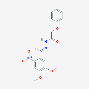 molecular formula C17H17N3O6 B5565556 N'-(4,5-二甲氧基-2-硝基苄叉亚甲基)-2-苯氧基乙酰肼 