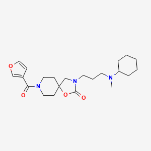 molecular formula C22H33N3O4 B5565583 3-{3-[环己基(甲基)氨基]丙基}-8-(3-呋喃酰)-1-氧杂-3,8-二氮杂螺[4.5]癸-2-酮 