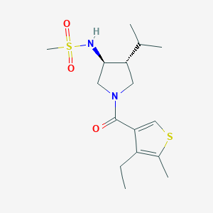 molecular formula C16H26N2O3S2 B5565591 N-{(3S*,4R*)-1-[(4-ethyl-5-methyl-3-thienyl)carbonyl]-4-isopropyl-3-pyrrolidinyl}methanesulfonamide 