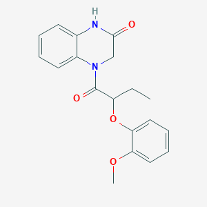 molecular formula C19H20N2O4 B5565595 4-[2-(2-甲氧基苯氧基)丁酰基]-3,4-二氢-2(1H)-喹喔啉酮 