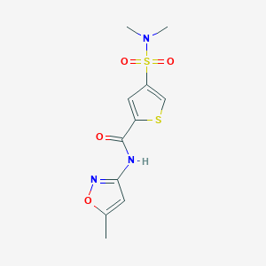 molecular formula C11H13N3O4S2 B5565625 4-[(二甲氨基)磺酰基]-N-(5-甲基-3-异恶唑基)-2-噻吩甲酰胺 