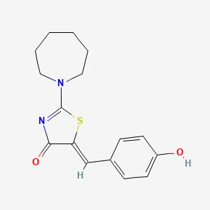 molecular formula C16H18N2O2S B5565635 2-(1-氮杂环戊基)-5-(4-羟基苄亚基)-1,3-噻唑-4(5H)-酮 