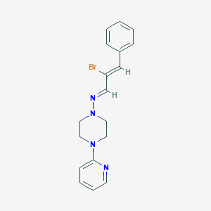 molecular formula C18H19BrN4 B5565641 N-(2-溴-3-苯基-2-丙烯-1-亚甲基)-4-(2-吡啶基)-1-哌嗪胺 