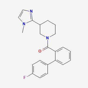 molecular formula C22H22FN3O B5565654 1-[(4'-fluoro-2-biphenylyl)carbonyl]-3-(1-methyl-1H-imidazol-2-yl)piperidine 