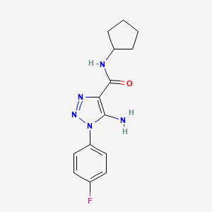 molecular formula C14H16FN5O B5565668 5-氨基-N-环戊基-1-(4-氟苯基)-1H-1,2,3-三唑-4-甲酰胺 