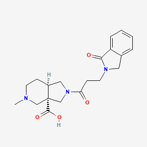 molecular formula C20H25N3O4 B5565673 (3aS*,7aR*)-5-甲基-2-[3-(1-氧代-1,3-二氢-2H-异吲哚-2-基)丙酰基]八氢-3aH-吡咯并[3,4-c]吡啶-3a-羧酸 
