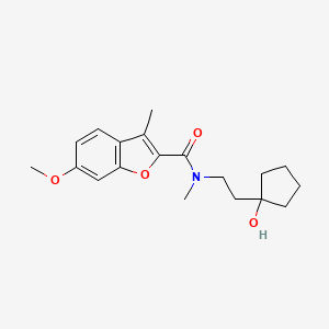 molecular formula C19H25NO4 B5565680 N-[2-(1-hydroxycyclopentyl)ethyl]-6-methoxy-N,3-dimethyl-1-benzofuran-2-carboxamide 