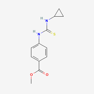 molecular formula C12H14N2O2S B5565683 methyl 4-{[(cyclopropylamino)carbonothioyl]amino}benzoate 