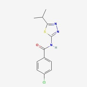 molecular formula C12H12ClN3OS B5565730 4-氯-N-(5-异丙基-1,3,4-噻二唑-2-基)苯甲酰胺 