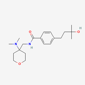 molecular formula C20H32N2O3 B5565731 N-[[4-(二甲氨基)四氢-2H-吡喃-4-基]甲基]-4-(3-羟基-3-甲基丁基)苯甲酰胺 