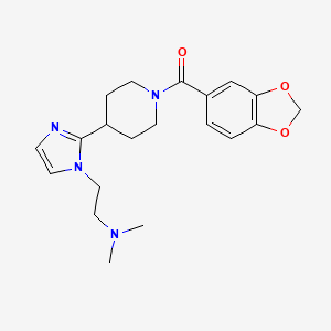molecular formula C20H26N4O3 B5565734 (2-{2-[1-(1,3-benzodioxol-5-ylcarbonyl)-4-piperidinyl]-1H-imidazol-1-yl}ethyl)dimethylamine 