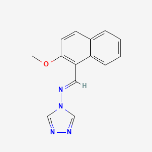 molecular formula C14H12N4O B5565746 N-[(2-甲氧基-1-萘基)亚甲基]-4H-1,2,4-三唑-4-胺 