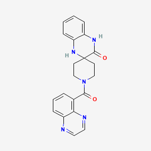 molecular formula C21H19N5O2 B5565757 1-(5-quinoxalinylcarbonyl)-1',4'-dihydro-3'H-spiro[piperidine-4,2'-quinoxalin]-3'-one 