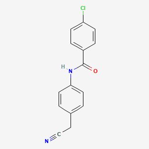 molecular formula C15H11ClN2O B5565760 4-chloro-N-[4-(cyanomethyl)phenyl]benzamide 