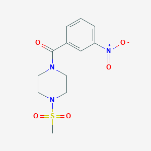 molecular formula C12H15N3O5S B5565761 1-(甲基磺酰基)-4-(3-硝基苯甲酰基)哌嗪 