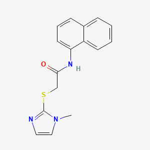 molecular formula C16H15N3OS B5565775 2-[(1-methyl-1H-imidazol-2-yl)thio]-N-1-naphthylacetamide 