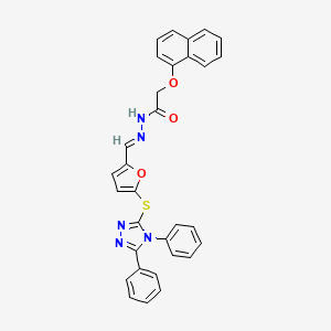molecular formula C31H23N5O3S B5565782 N'-({5-[(4,5-diphenyl-4H-1,2,4-triazol-3-yl)thio]-2-furyl}methylene)-2-(1-naphthyloxy)acetohydrazide 