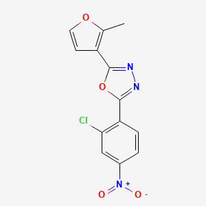 molecular formula C13H8ClN3O4 B5565784 2-(2-氯-4-硝基苯基)-5-(2-甲基-3-呋喃基)-1,3,4-恶二唑 