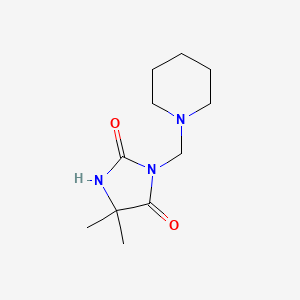 molecular formula C11H19N3O2 B5565790 5,5-二甲基-3-(1-哌啶基甲基)-2,4-咪唑烷二酮 