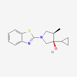 molecular formula C15H18N2OS B5565811 (3R*,4R*)-1-(1,3-苯并噻唑-2-基)-3-环丙基-4-甲基吡咯烷-3-醇 