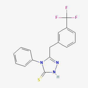molecular formula C16H12F3N3S B5565826 4-苯基-5-[3-(三氟甲基)苄基]-4H-1,2,4-三唑-3-硫醇 CAS No. 298687-03-3