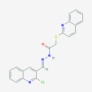molecular formula C21H15ClN4OS B5565829 N'-[(2-chloro-3-quinolinyl)methylene]-2-(2-quinolinylthio)acetohydrazide 