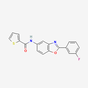 molecular formula C18H11FN2O2S B5565852 N-[2-(3-氟苯基)-1,3-苯并恶唑-5-基]-2-噻吩甲酰胺 