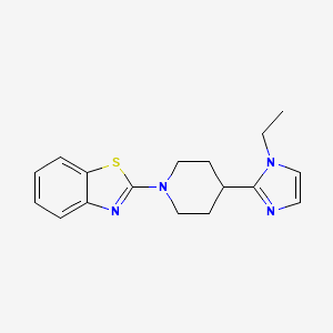 molecular formula C17H20N4S B5565859 2-[4-(1-ethyl-1H-imidazol-2-yl)-1-piperidinyl]-1,3-benzothiazole 