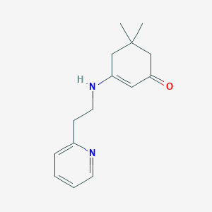 molecular formula C15H20N2O B5565876 5,5-dimethyl-3-{[2-(2-pyridinyl)ethyl]amino}-2-cyclohexen-1-one 