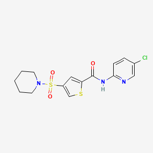molecular formula C15H16ClN3O3S2 B5565888 N-(5-氯-2-吡啶基)-4-(1-哌啶磺酰基)-2-噻吩甲酰胺 