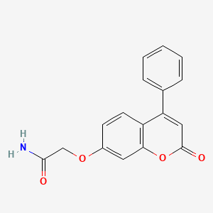 molecular formula C17H13NO4 B5565903 2-[(2-氧代-4-苯基-2H-色满-7-基)氧基]乙酰胺 