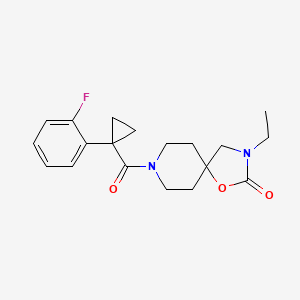 molecular formula C19H23FN2O3 B5565911 3-ethyl-8-{[1-(2-fluorophenyl)cyclopropyl]carbonyl}-1-oxa-3,8-diazaspiro[4.5]decan-2-one 
