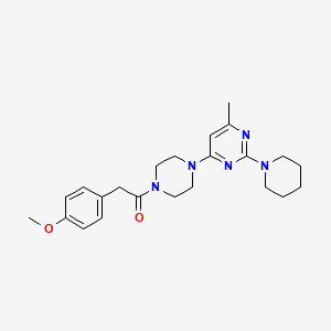 molecular formula C23H31N5O2 B5565913 4-{4-[(4-methoxyphenyl)acetyl]-1-piperazinyl}-6-methyl-2-(1-piperidinyl)pyrimidine 