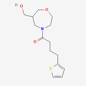 molecular formula C14H21NO3S B5565949 {4-[4-(2-噻吩基)丁酰]-1,4-恶杂环己烷-6-基}甲醇 