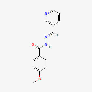 molecular formula C14H13N3O2 B5565955 4-methoxy-N'-(3-pyridinylmethylene)benzohydrazide 