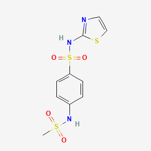 molecular formula C10H11N3O4S3 B5565960 4-[(methylsulfonyl)amino]-N-1,3-thiazol-2-ylbenzenesulfonamide 