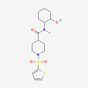 molecular formula C17H26N2O4S2 B5565973 N-(2-hydroxycyclohexyl)-N-methyl-1-(2-thienylsulfonyl)-4-piperidinecarboxamide 
