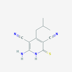 molecular formula C11H12N4S B5565983 6-氨基-4-异丁基-2-硫代-1,2-二氢-3,5-吡啶二甲腈 