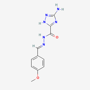 molecular formula C11H12N6O2 B5565994 3-amino-N'-(4-methoxybenzylidene)-1H-1,2,4-triazole-5-carbohydrazide 