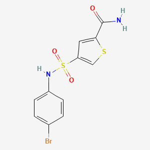 molecular formula C11H9BrN2O3S2 B5566019 4-{[(4-溴苯基)氨基]磺酰基}-2-噻吩甲酰胺 