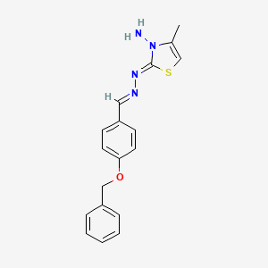 molecular formula C18H18N4OS B5566039 4-(benzyloxy)benzaldehyde (3-amino-4-methyl-1,3-thiazol-2(3H)-ylidene)hydrazone 