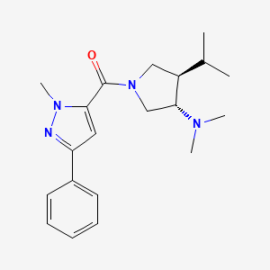 molecular formula C20H28N4O B5566044 (3S*,4R*)-4-isopropyl-N,N-dimethyl-1-[(1-methyl-3-phenyl-1H-pyrazol-5-yl)carbonyl]-3-pyrrolidinamine 