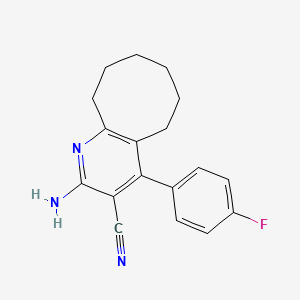molecular formula C18H18FN3 B5566069 2-氨基-4-(4-氟苯基)-5,6,7,8,9,10-六氢环辛[b]吡啶-3-腈 