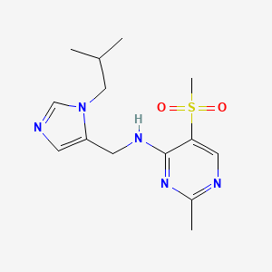 molecular formula C14H21N5O2S B5566076 N-[(1-isobutyl-1H-imidazol-5-yl)methyl]-2-methyl-5-(methylsulfonyl)pyrimidin-4-amine 