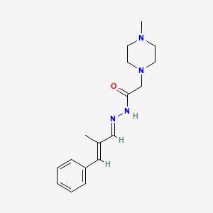 molecular formula C17H24N4O B5566083 N'-(2-甲基-3-苯基-2-丙烯-1-亚甲基)-2-(4-甲基-1-哌嗪基)乙酰肼 