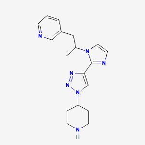 molecular formula C18H23N7 B5566092 3-(2-{2-[1-(4-piperidinyl)-1H-1,2,3-triazol-4-yl]-1H-imidazol-1-yl}propyl)pyridine dihydrochloride 
