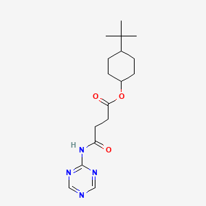molecular formula C17H26N4O3 B5566100 4-叔丁基环己基-4-氧代-4-(1,3,5-三嗪-2-基氨基)丁酸酯 
