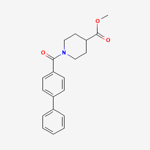 molecular formula C20H21NO3 B5566115 1-(4-联苯甲酰基)-4-哌啶甲酸甲酯 